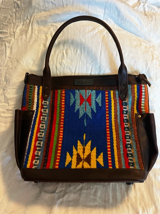 Nena & Co. Handbags - Nena & Co Handcrafted Mexican Wool and Leather Medium Day Bag